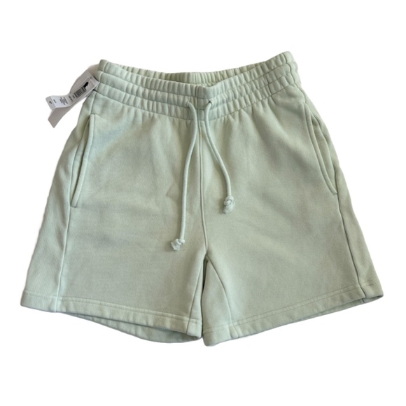 TNA Cozy Sweatfleece Boyfriend 5" Shorts in GD Brushed Green - Picture 1 of 4